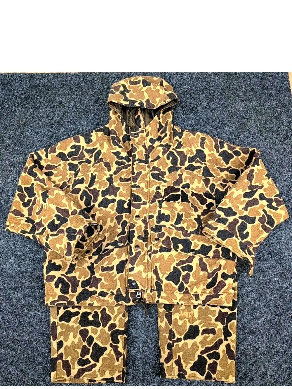 Vtg Woolrich Jacket Mens XL Pants L Gore Tex Frogskin Camo Wool Hunting Set USA